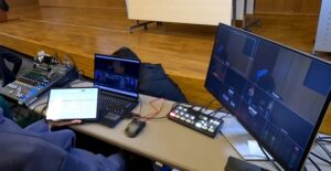 授業・最終発表回のリハーサル風景（ビデオエンジニア）